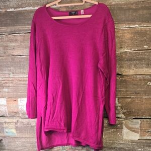 Tahari Magenta Knit Sweater, Plus Size 2X